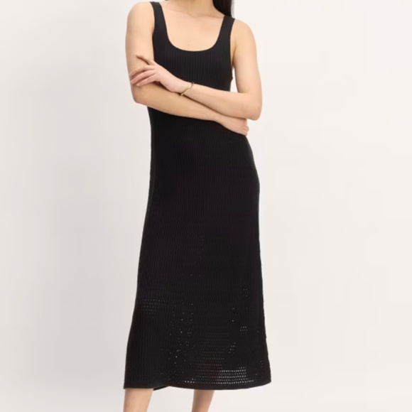 everlane crochet dress Everlane Crochet Knit Tank Top Dress In Birch - 60% Off